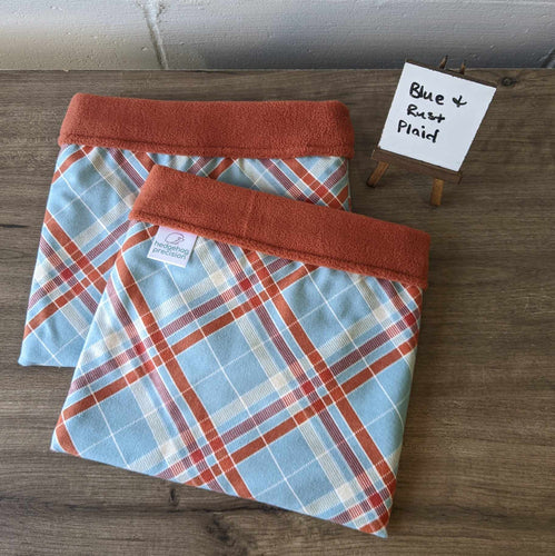 Blue and Rust Plaid - Hedgie Snuggle Bag